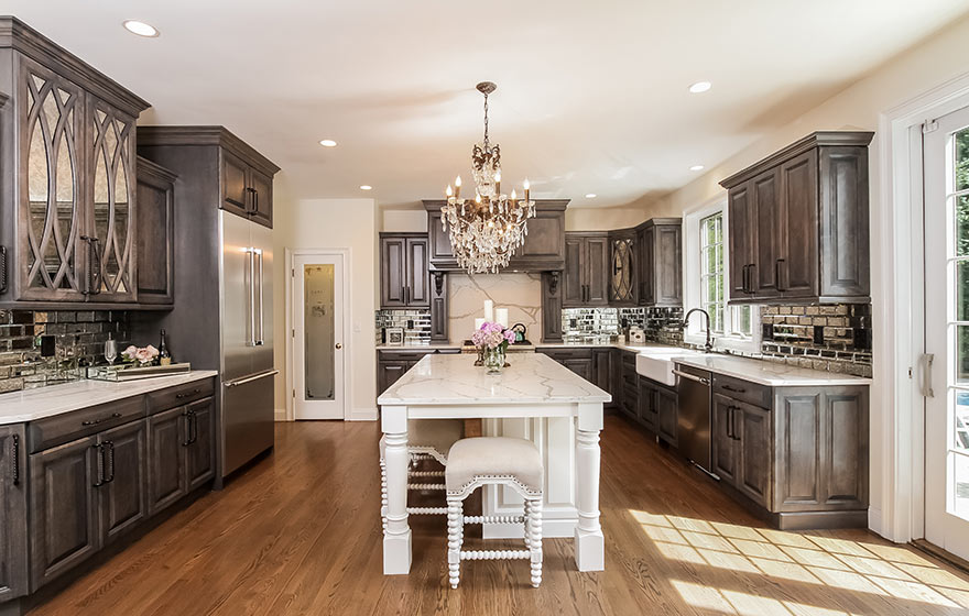 Luxurious details at every turn, this elegant custom kitchen dazzles.