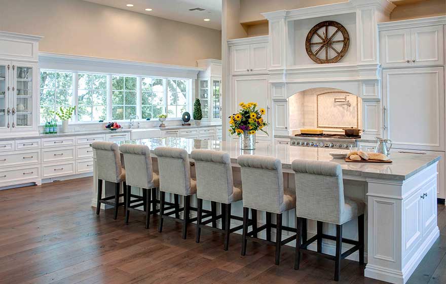 This thoughtfully designed rustic chic kitchen with adjoinging butler's pantry is light, airy, and pure perfection.