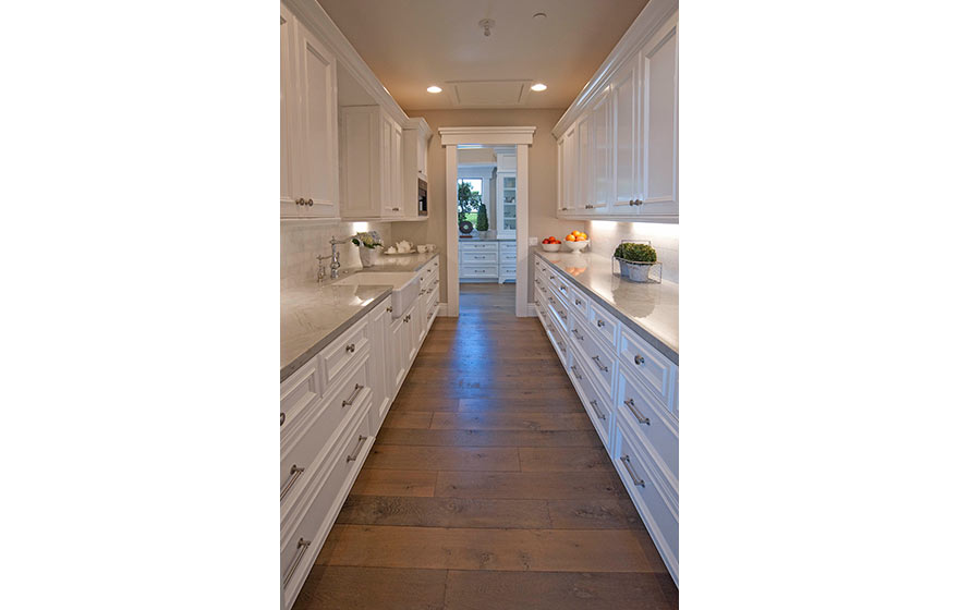 This thoughtfully designed rustic chic kitchen with adjoinging butler's pantry is light, airy, and pure perfection.