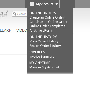 Anytime®  Online Account Management