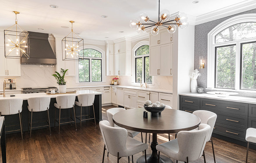 Contrast is key in this beautifully designed kitchen