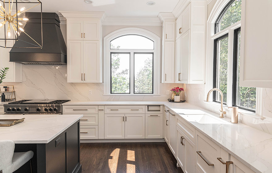 Contrast is key in this beautifully designed kitchen