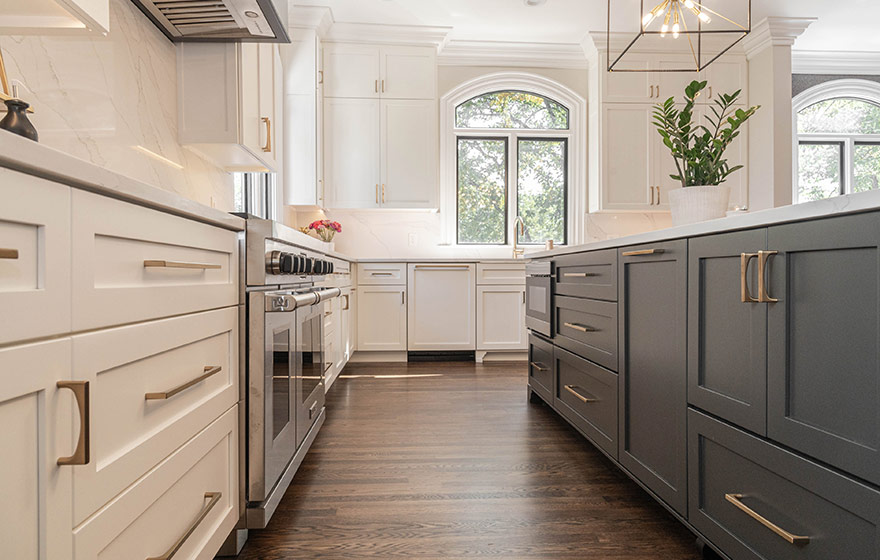 Contrast is key in this beautifully designed kitchen